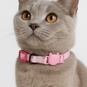 Charming Pink Cat Collar with Cat Face Charm